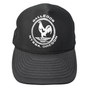 Otto Trucker Hat Black White OS Snapback Gallegos Nyssa Oregon Rooster Foam Rope